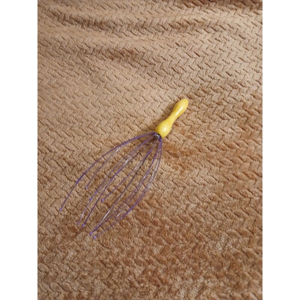 Wire Scalp Head Massager – Purple & wood